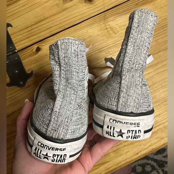 Converse silver sparkle knit high tops. Chuck Taylor All Stars #23 - Picture 4 of 9